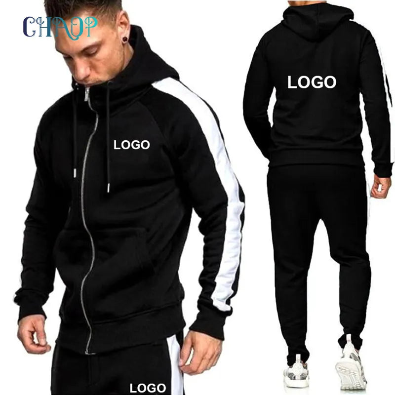 Autumn Men Tracksuit Custom Logo Hoodies+Joggers Pants 2 Piece Outfits –  Sharee's Style Boutique
